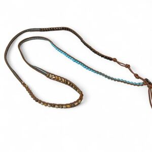 Victoria Emerson boho/western leather/beaded necklace/bracelet